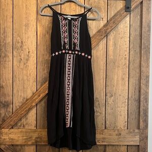 { justice } girls embroidered black dress
